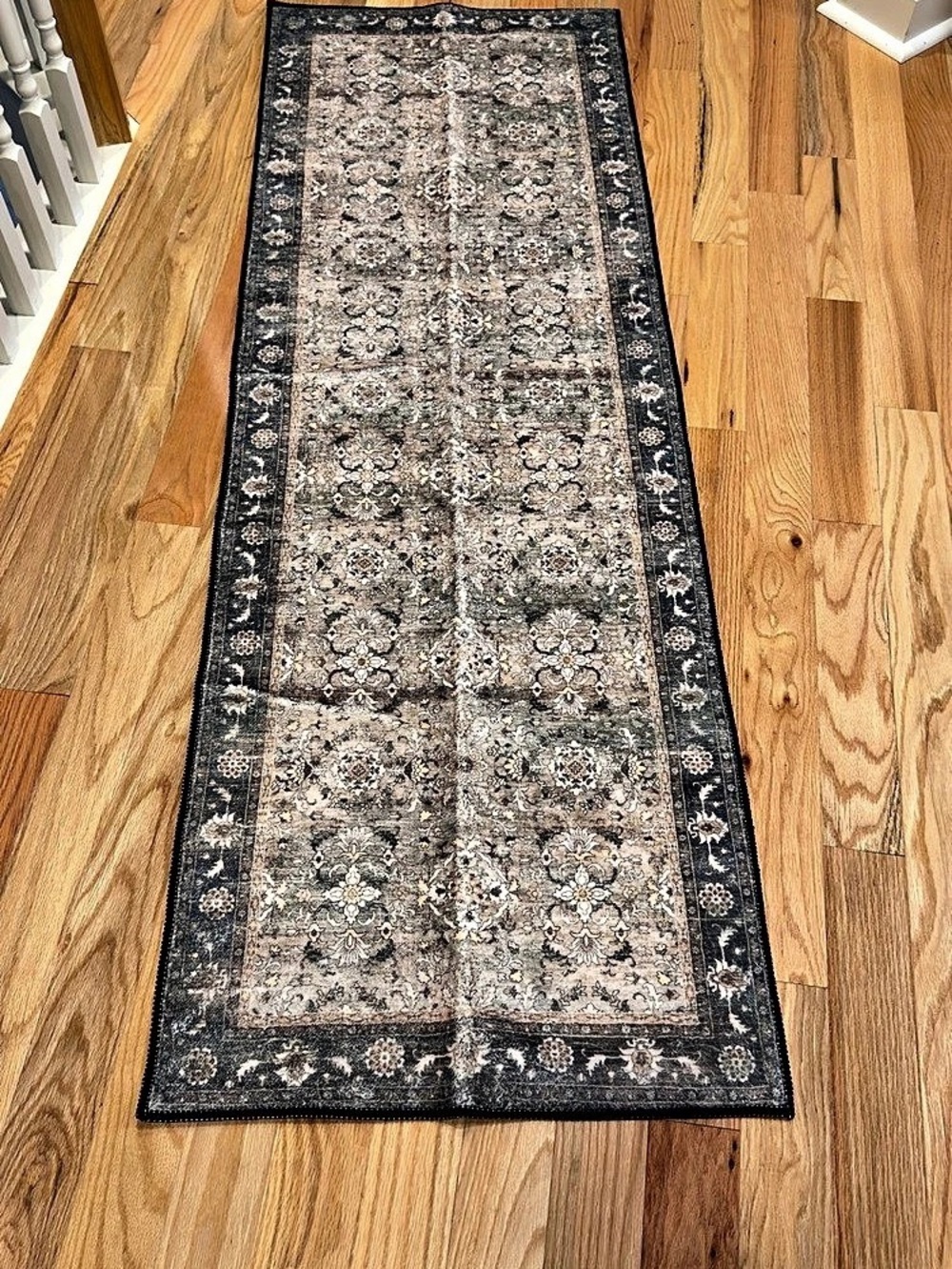 Black & Gray Geometric Runner Rug